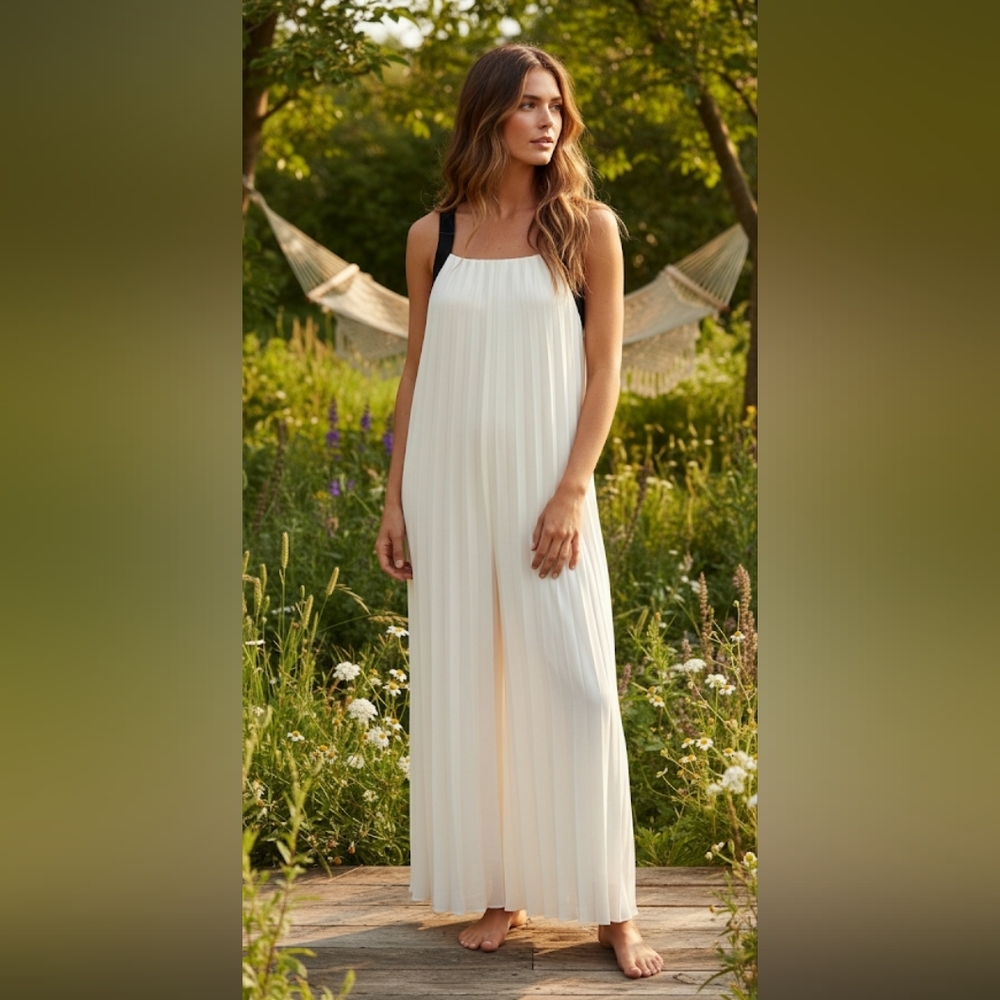 Club Monaco pleated wide leg jumpsuit 4
